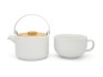 Tea for One "Umea" mit Bambusdeckel, wei� - Porzellan