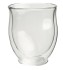 hochwertiger Becher aus doppelwandigem Glas. Mundgeblasen. Ohne Henkel.