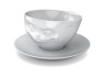 Kaffeetasse grinsend, draufsicht Kaffeetasse grinsend, draufsicht