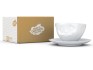 Kaffeetasse lecker, neben Karton